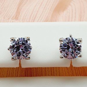 "Birthstone S925 Sterling Silver CZ Stud Earrings for Women/Girl, US19251045